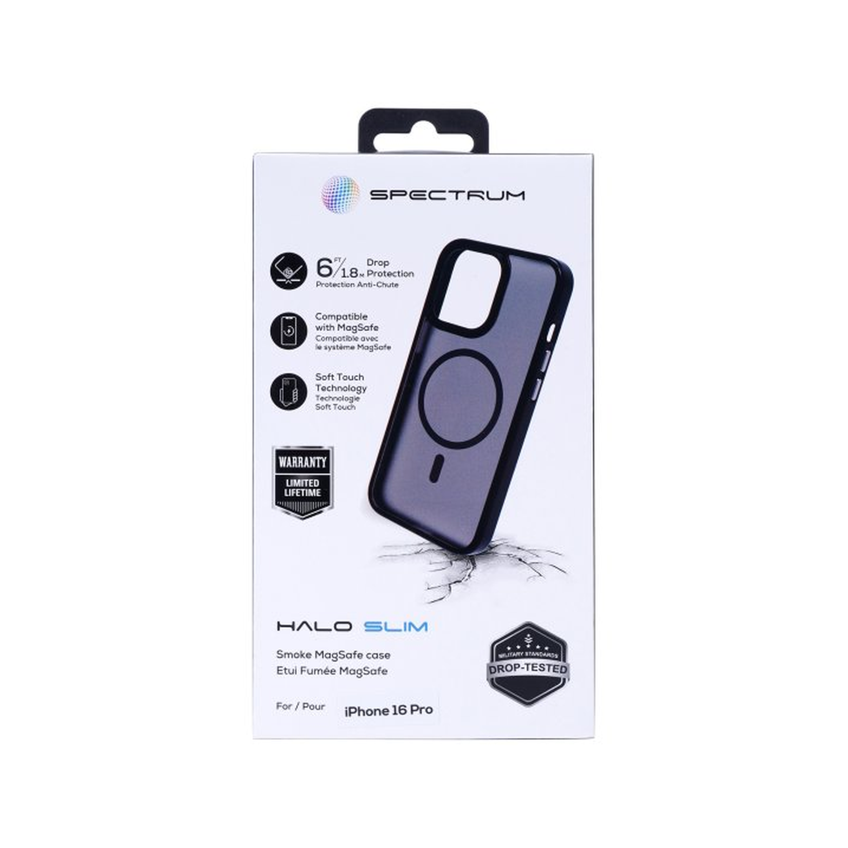 iPhone 16 Pro SPECTRUM Halo Slim Magsafe Case Smoke