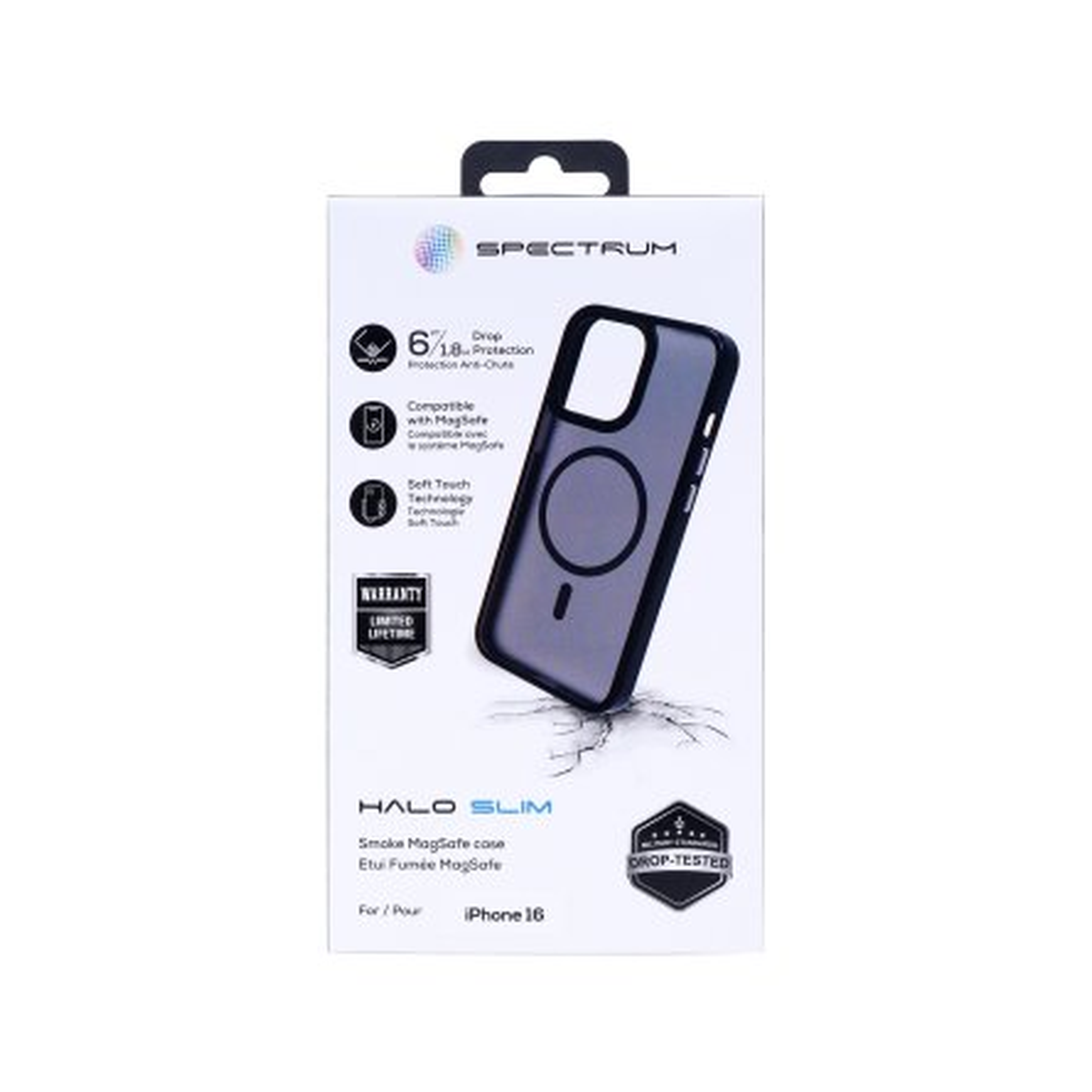 iPhone 16 Spectrum Halo Slim Magsafe Case Smoke