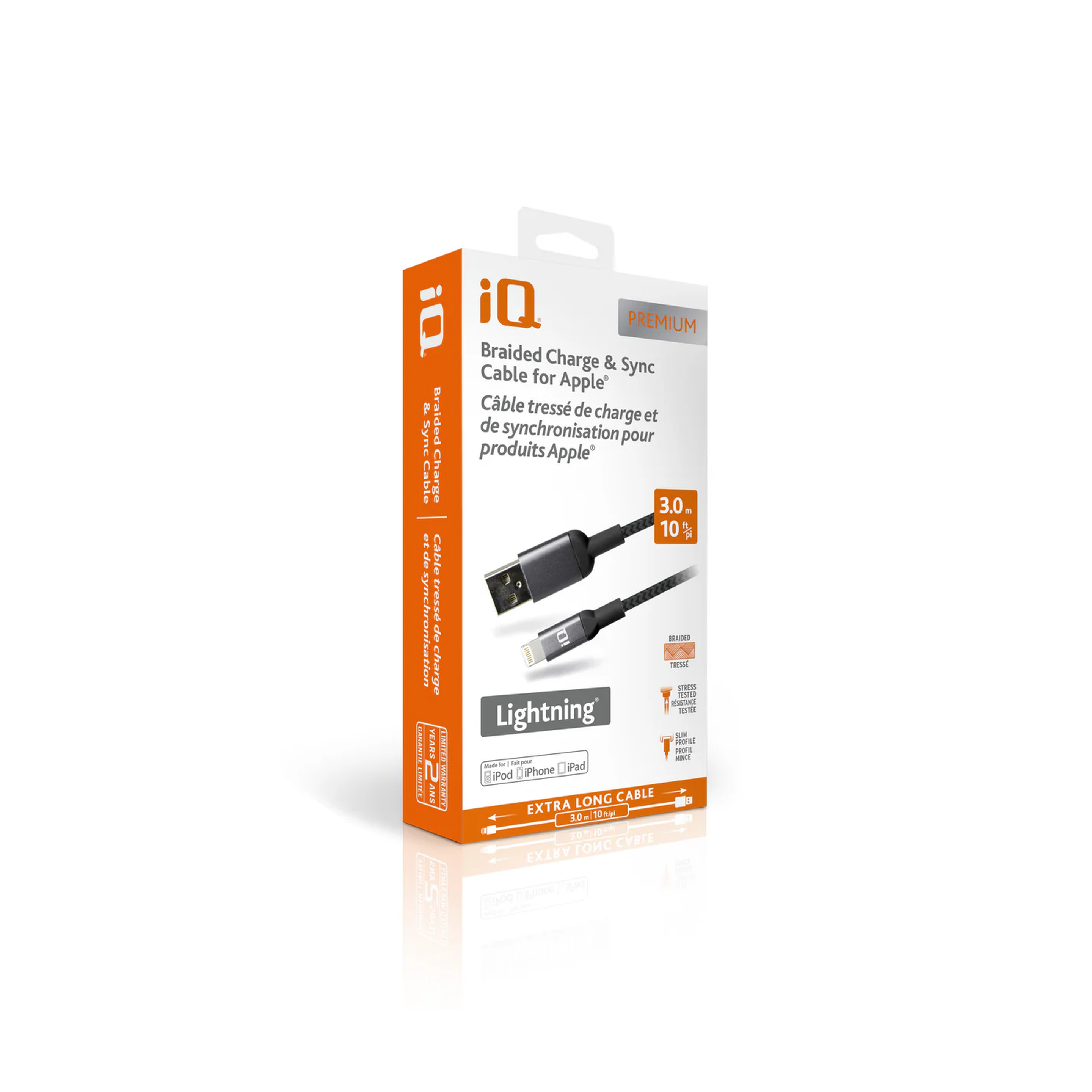 IQ Braided Lightning Cable - 10ft
