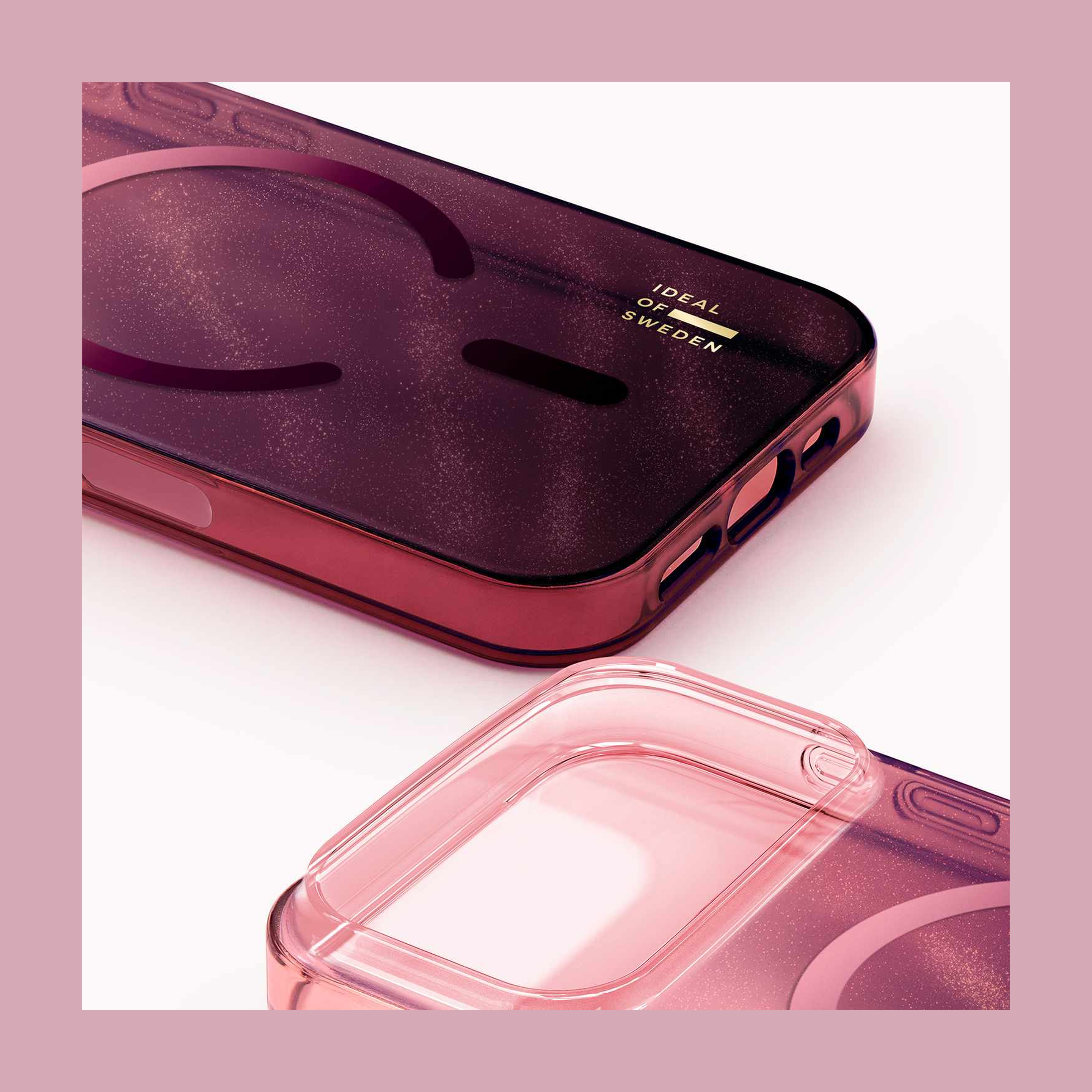 iPhone 17 Pro Ideal Of Sweden Glitter Glow Magsafe Case - Cherry Lacquer