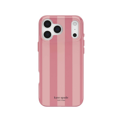 iPhone 18 Pro Kate Spade MagSafe Case - Bold Stripe Rose Coral