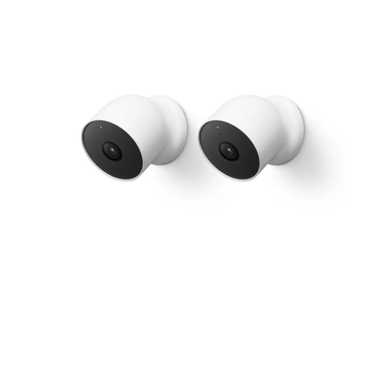 Google - Google Nest Cam (Indoor or Outdoor w/ Battery) 2pk - Indoor or Outdoor w/ Battery