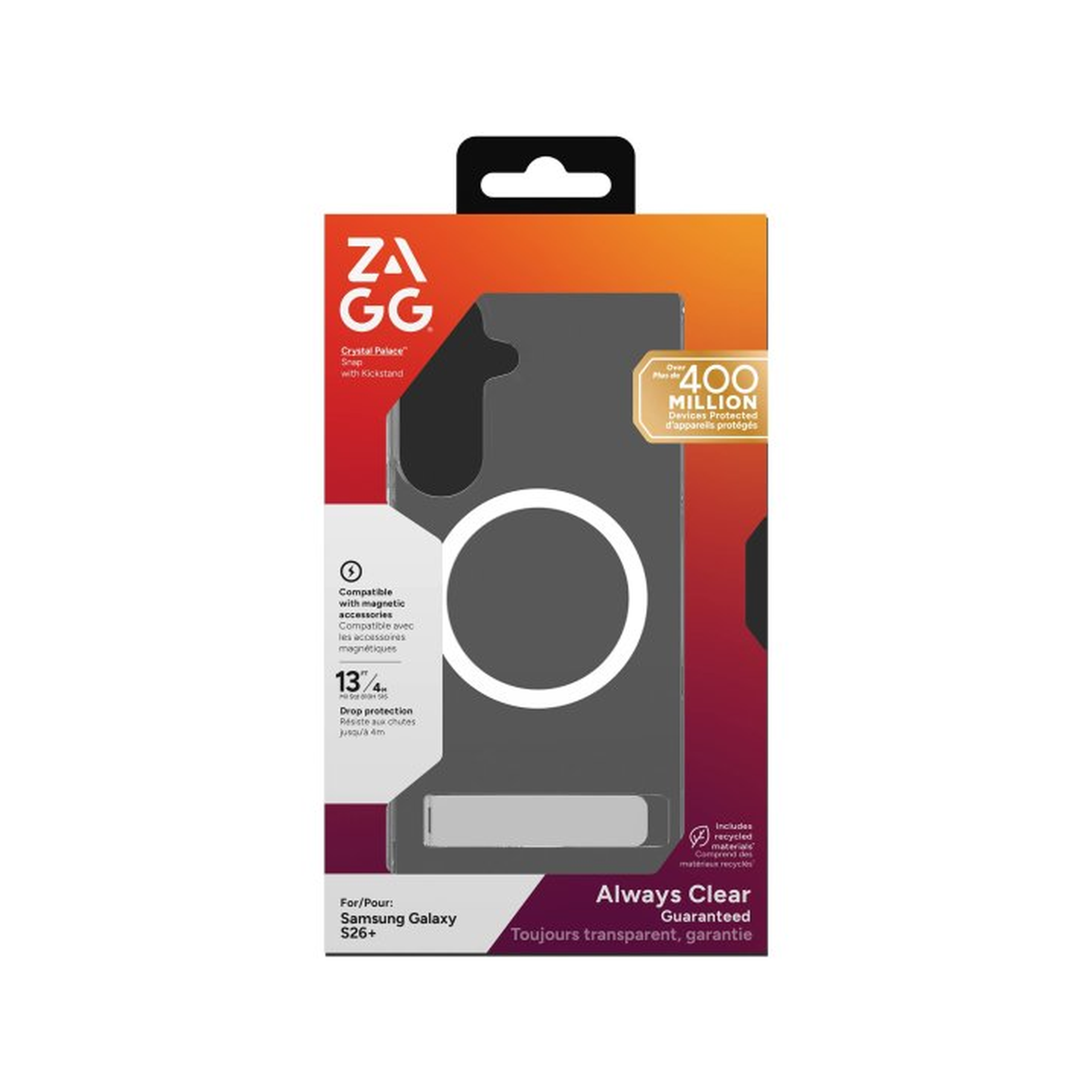 Galaxy S26+ Zagg Crystal Palace Snap Kickstand Case - Clear