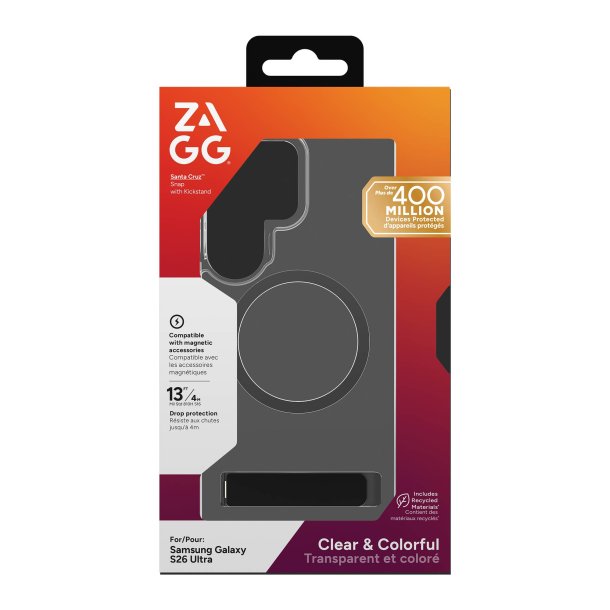 Galaxy S26 Ultra Zagg Santa Cruz Snap Kickstand Case - Black