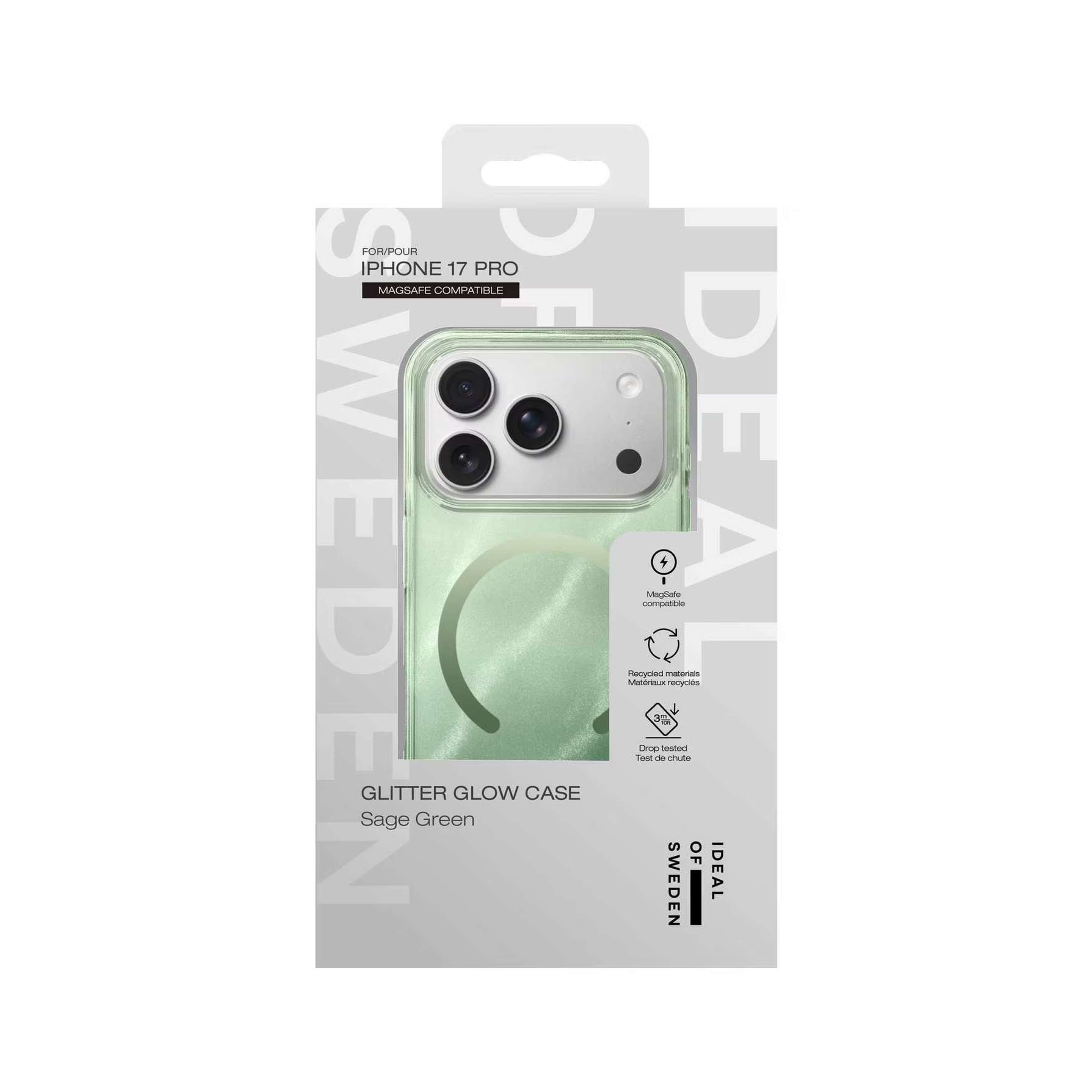 iPhone 17 Pro Ideal Of Sweden Glitter Glow MagSafe Case - Sage