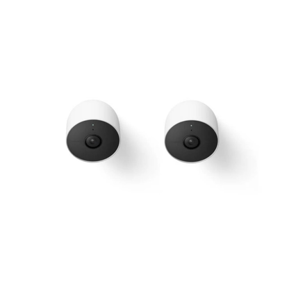 Google - Google Nest Cam (Indoor or Outdoor w/ Battery) 2pk - Indoor or Outdoor w/ Battery