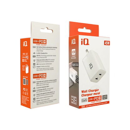 iQ USB PD 45W Wall Charger Dual Type C