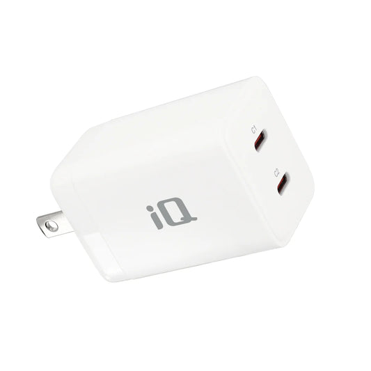 iQ USB PD 45W Wall Charger Dual Type C - White