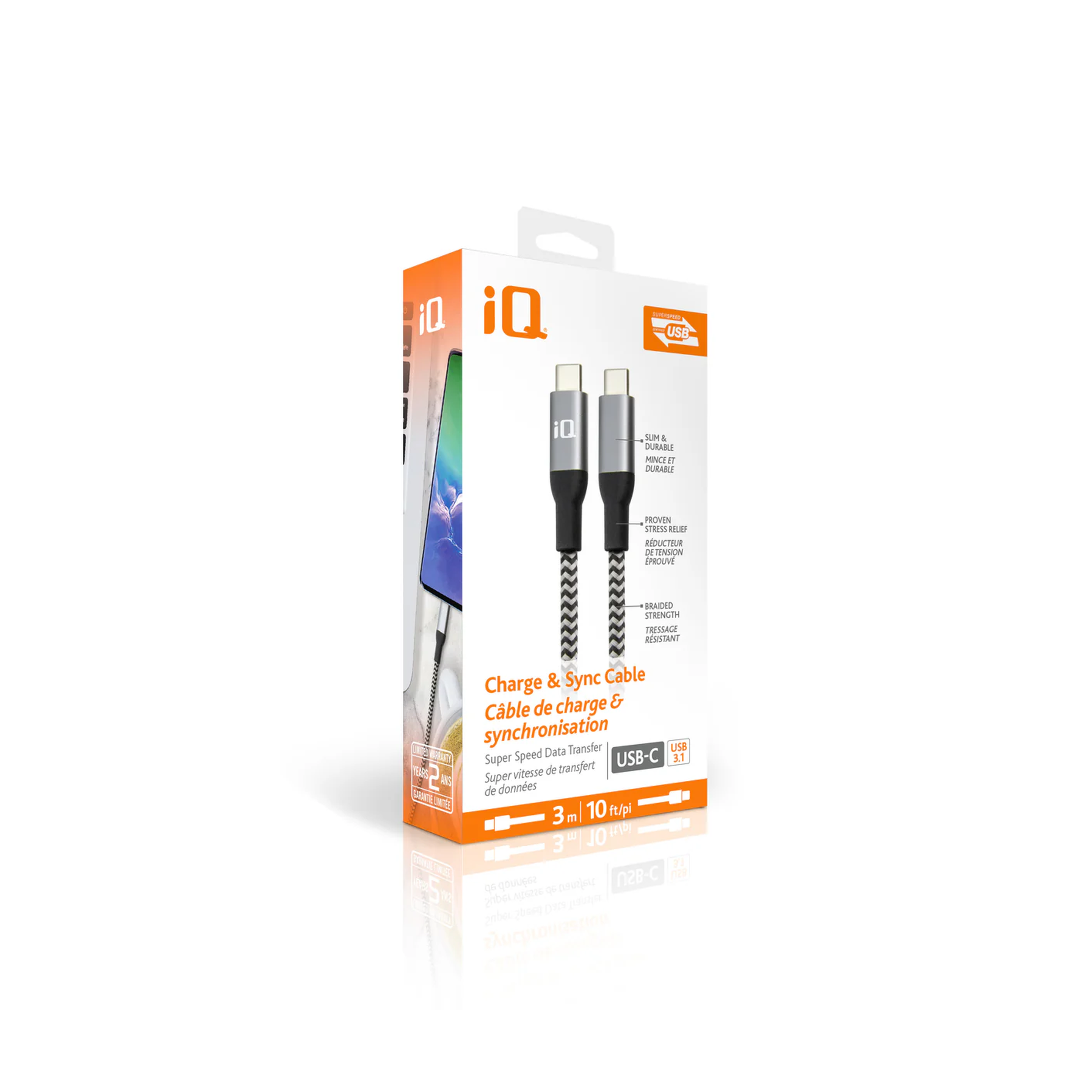 iQ Braided Type-C to Type-C Cable 3M