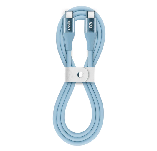 Vibrance Silicone Cable USB-C to USB-C - 1M - Blue