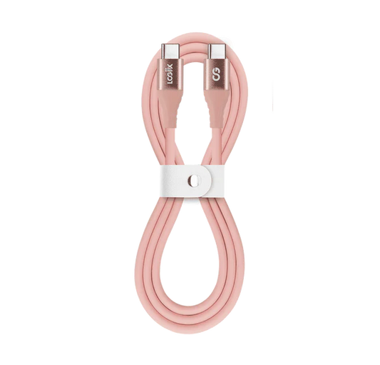 Vibrance Silicone Cable USB-C to USB-C - 1M - Blush