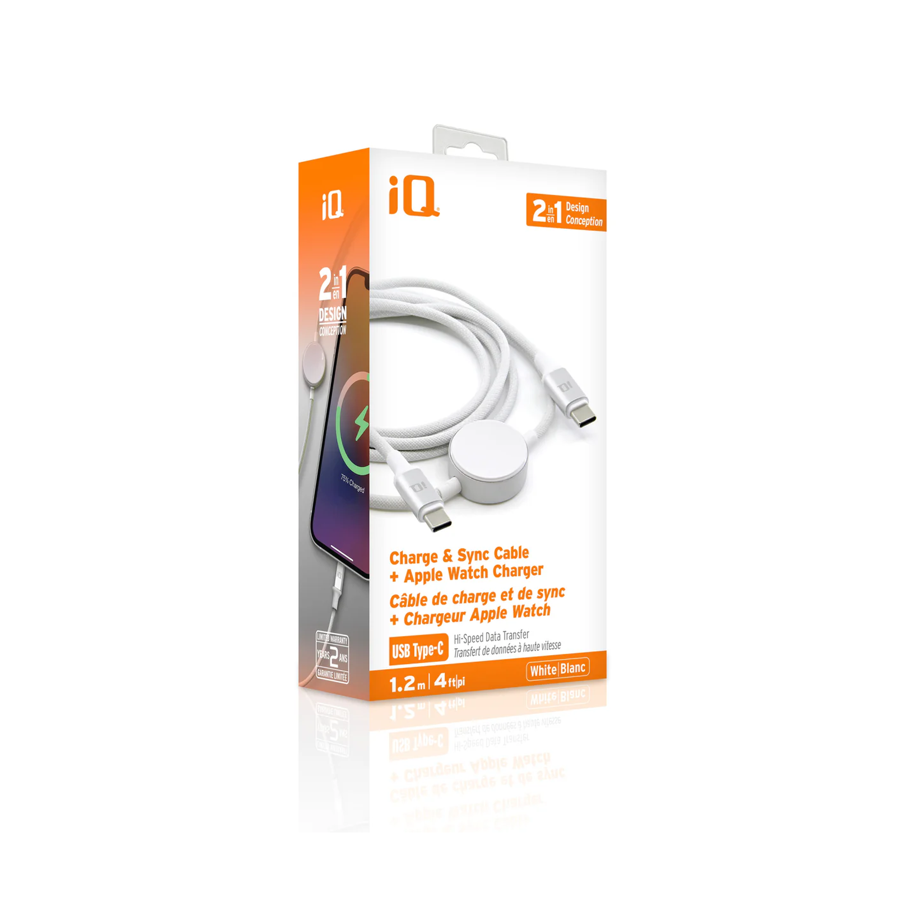 iQ Charge & Sync USB Type-C to Type-C Cable with Apple Watch Charger