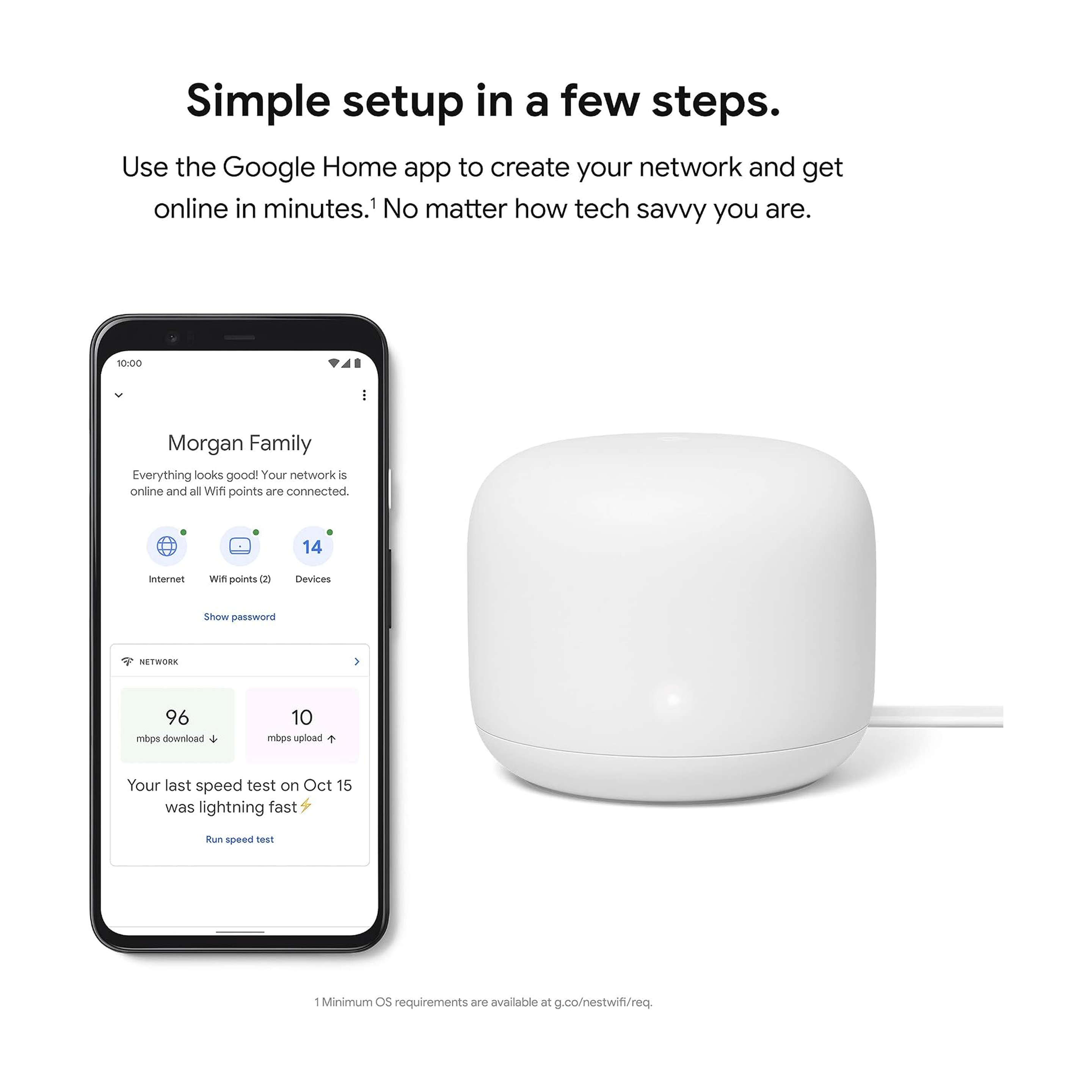 Google Nest Wifi Router & Point (2PK)