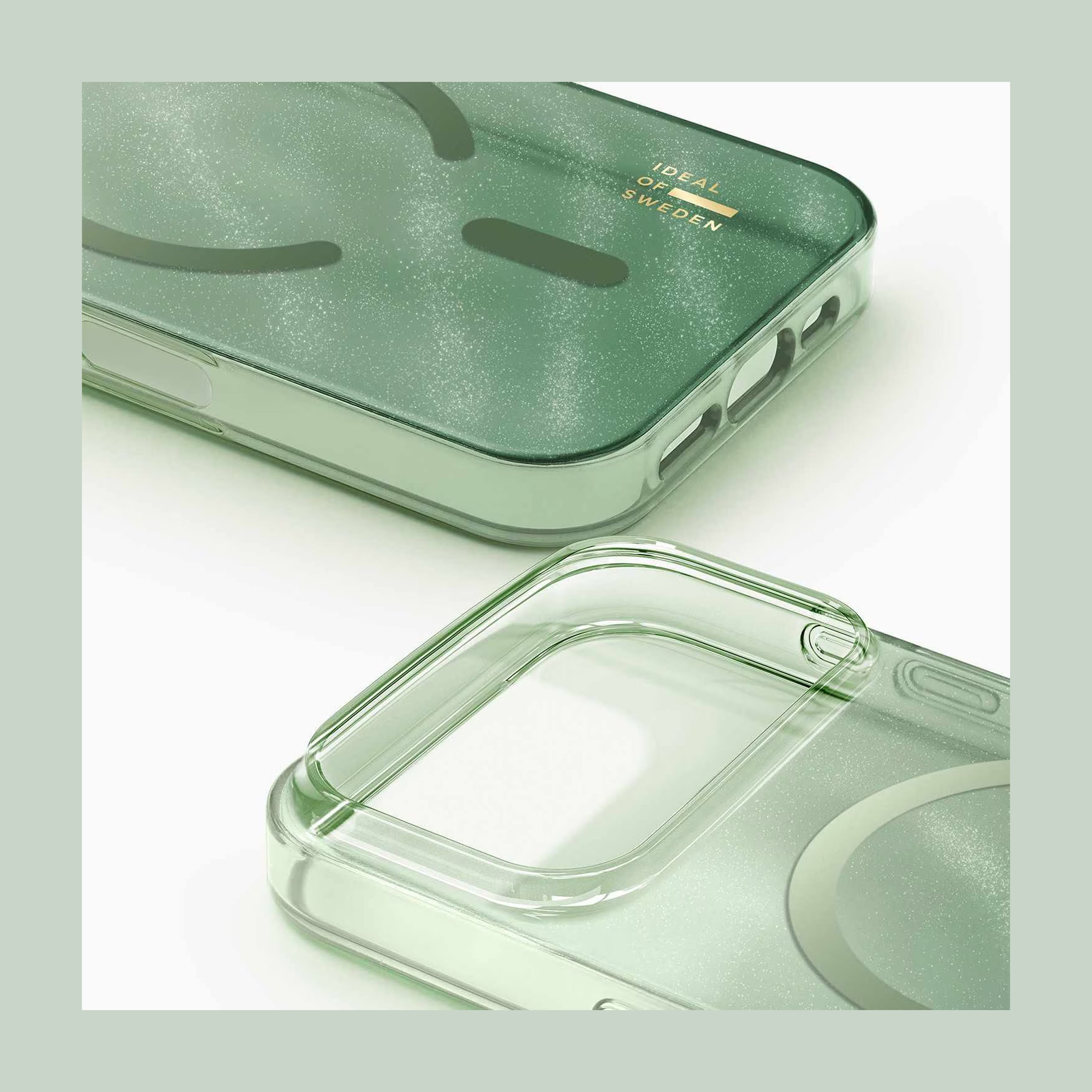 iPhone 17 Pro Ideal Of Sweden Glitter Glow MagSafe Case - Sage