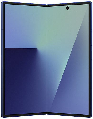 Front view of a blue Galaxy Z Fold7