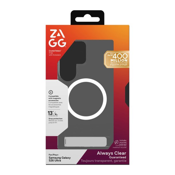 Galaxy S26 Ultra Zagg Crystal Palace Snap Kickstand Case - Clear